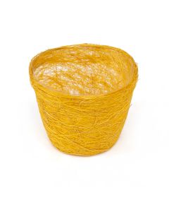 кашпо из сизаля круглое (жёлтый), Цвет: жёлтый