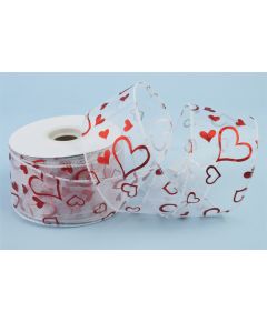 лента с рисунком (бело-красный), Цвет: бело-красный