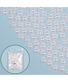 бусы половинчатые с обрамлением (белый), Цвет: белый