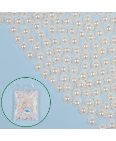 бусы половинчатые с обрамлением (кремовый), Цвет: кремовый