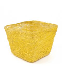 кашпо из сизаля квадратное (лимонный), Цвет: лимонный