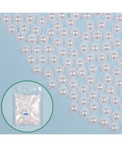 бусы половинчатые с обрамлением (белый), Цвет: белый