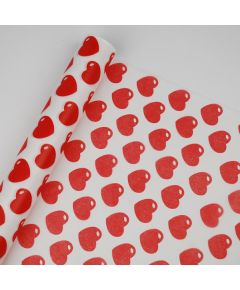 фетр с рисунком "сердца" (красно-белый), Цвет: красно-белый