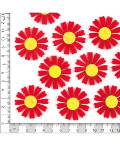 фетровый декор "цветочки двухцветные" (красно-жёлтый), Цвет: красно-жёлтый