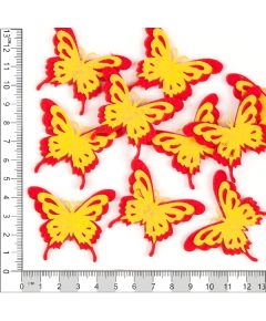 фетровый декор "бабочка двухцветная" (красно-жёлтый), Цвет: красно-жёлтый