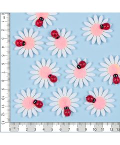 фетровый декор "ромашка двухцветная" (бело-розовый), Цвет: бело-розовый