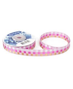 лента сатиновая "квадро микс" (розовая палитра), Цвет: розовая палитра