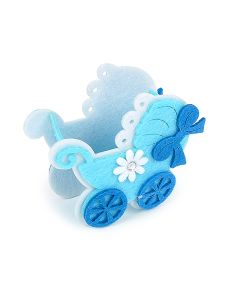 кашпо "детская коляска" (голубой), Цвет: голубой