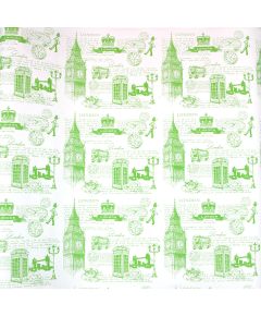 крафтовая бумага "лондон" (салатовый на белом), Цвет: салатовый на белом