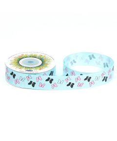 лента с рисунком "бабочки" (голубой), Цвет: голубой