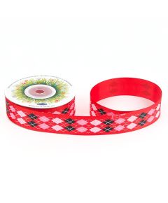 лента с рисунком "аргайл" (красный), Цвет: красный