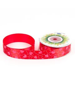 лента с рисунком "сердца" (красный), Цвет: красный