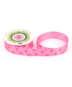 лента с рисунком "сердца" (розовый), Цвет: розовый