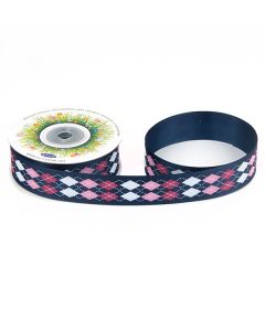 лента с рисунком "аргайл" (синий), Цвет: синий