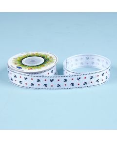 лента с рисунком "малый якорь" (белый), Цвет: белый