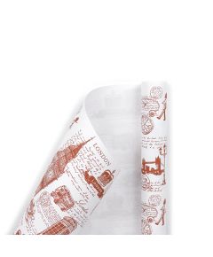 крафтовая бумага "лондон" (коричневый на белом), Цвет: коричневый на белом