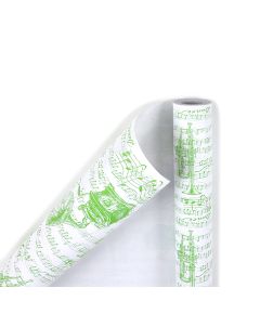 крафтовая бумага "ноты" (салатовый на белом), Цвет: салатовый на белом