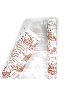 крафтовая бумага "Россия" (коричневый на белом), Цвет: коричневый на белом