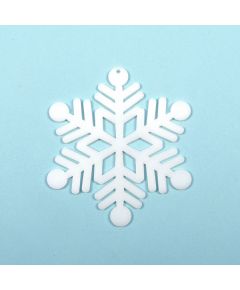 подвес резной из пластика снежинка №9 (1 шт), Цвет: молочно-белый, Диаметр: 10