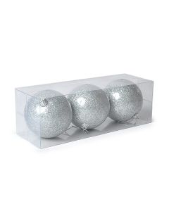 набор новогодних шаров "двойной блеск" 8 см