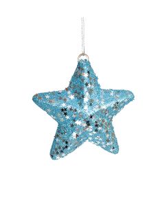 новогоднее украшение звезда (голубой), Цвет: голубой
