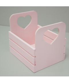 Кашпо "Ящик с ручками сердце", розовый, 200*150*100 мм