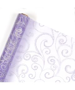 органза с рисунком "зимний орнамент" (фиолетовый), Цвет: фиолетовый