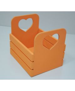 Кашпо "Ящик с ручками сердце", морковный, 200*150*100 мм