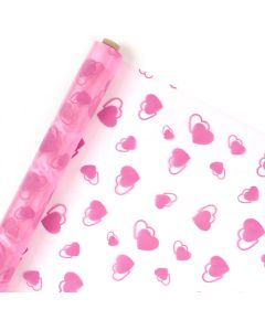 органза с рисунком "сердца" (розовый), Цвет: розовый