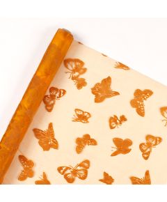 органза с рисунком "бабочки" (оранжевый), Цвет: оранжевый