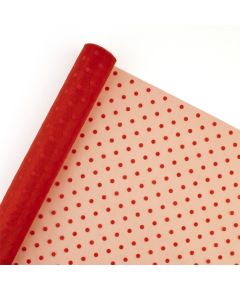 органза с рисунком "горох" (красный), Цвет: красный