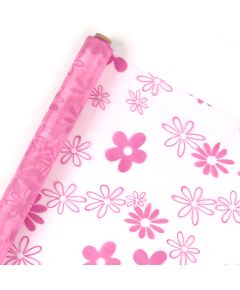 органза с рисунком "ромашки" (розовый), Цвет: розовый