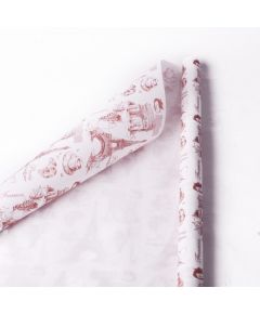 крафтовая бумага "Париж" (коричневый на белом), Цвет: коричневый на белом