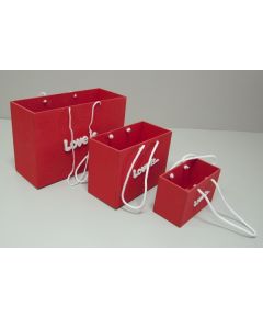 Кашпо "Пакет Love is..." мини, красный 150*80*100 мм