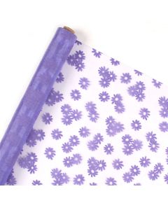 органза с рисунком "цветы" (фиолетовый), Цвет: фиолетовый