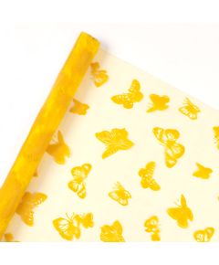 органза с рисунком "бабочки" (жёлтый), Цвет: жёлтый