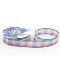 лента сатиновая "клетка" (микс), Цвет: микс