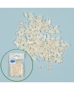 бусы половинчатые "рис" (белый), Цвет: белый
