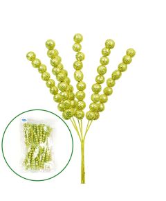 ветка "шарики на проволоке" (6 пуч.в упак) (зелёный), Цвет: зелёный