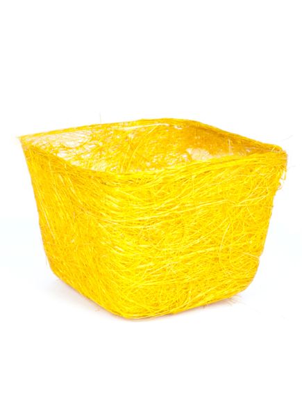 кашпо из сизаля квадратное (жёлтый), Цвет: жёлтый