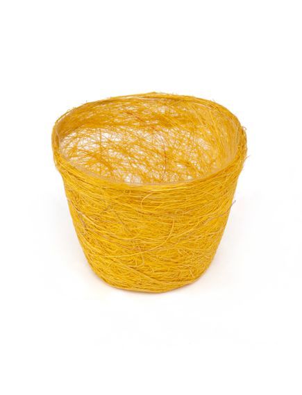 кашпо из сизаля круглое (жёлтый), Цвет: жёлтый