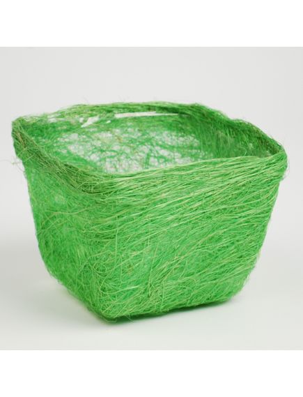 кашпо из сизаля квадратное (травяной), Цвет: травяной