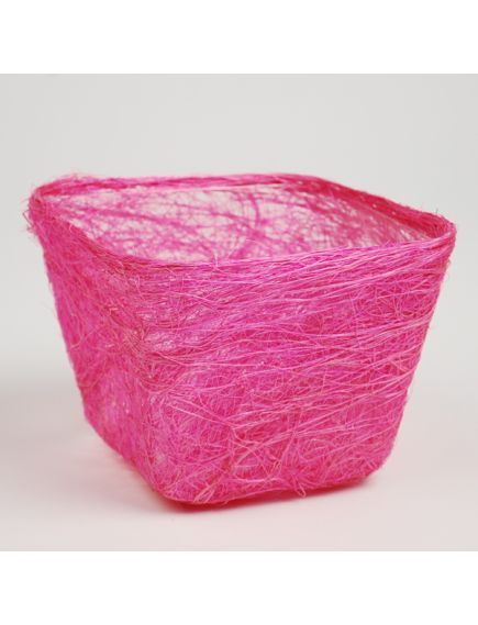 кашпо из сизаля квадратное (ярко-розовый), Цвет: ярко-розовый