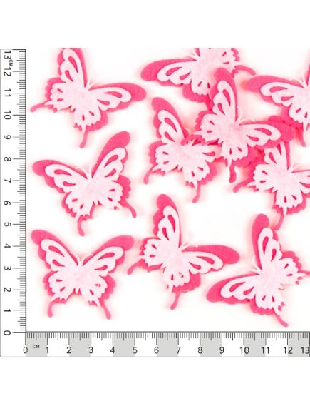 фетровый декор "бабочка двухцветная" (розово-белый), Цвет: розово-белый