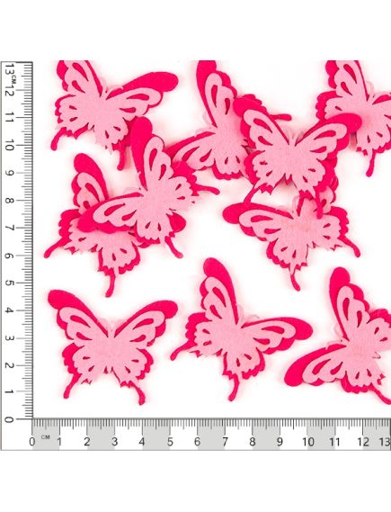 фетровый декор "бабочка двухцветная" (фуксия-розовый), Цвет: фуксия-розовый