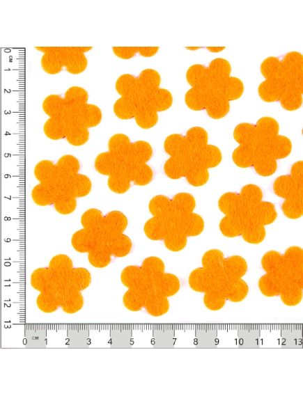 фетровый декор "цветочки" (оранжевый), Цвет: оранжевый