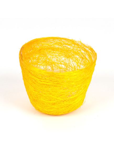 кашпо из сизаля круглое "гиацинт" (жёлтый), Цвет: жёлтый