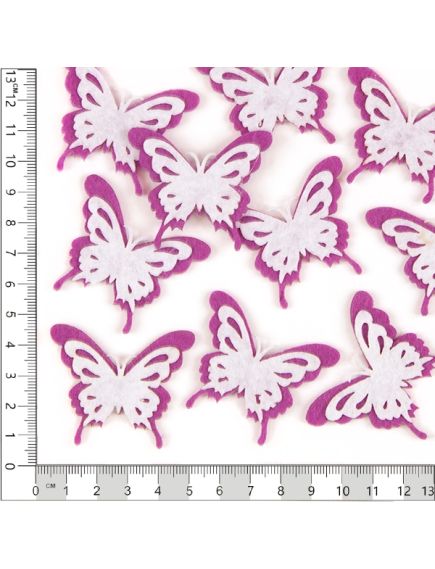 фетровый декор "бабочка двухцветная" (фиолетово-белый), Цвет: фиолетово-белый