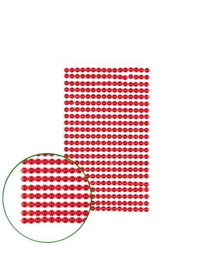 половинки бусин на подложке (красный), Цвет: красный
