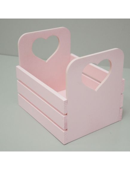 Кашпо "Ящик с ручками сердце", розовый, 200*150*100 мм